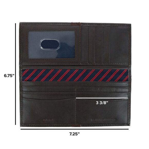Tommy Hilfiger Men's Leather Ranger RFID Checkbook Cover Secretary Wallet - Picture 4 of 5